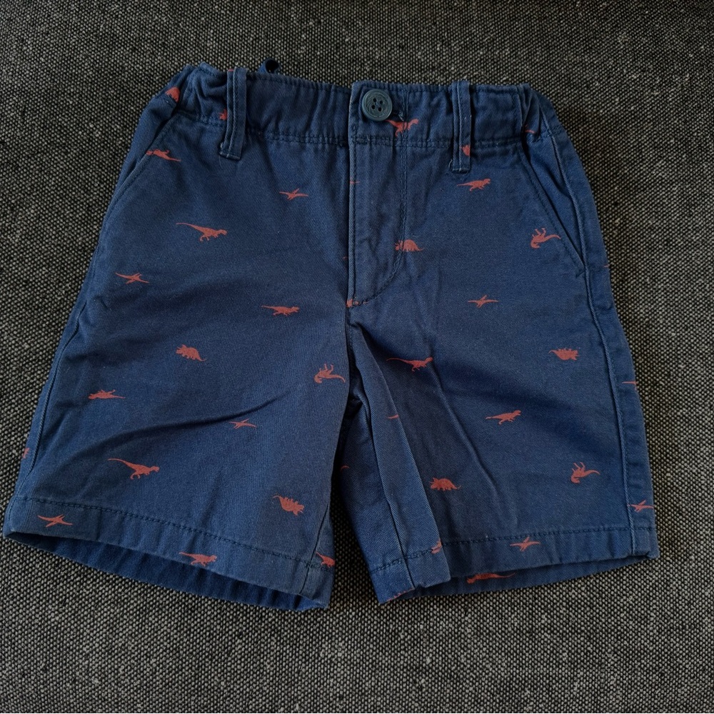 GAP Kids Blue Shorts with Red Dinosaur Pattern
